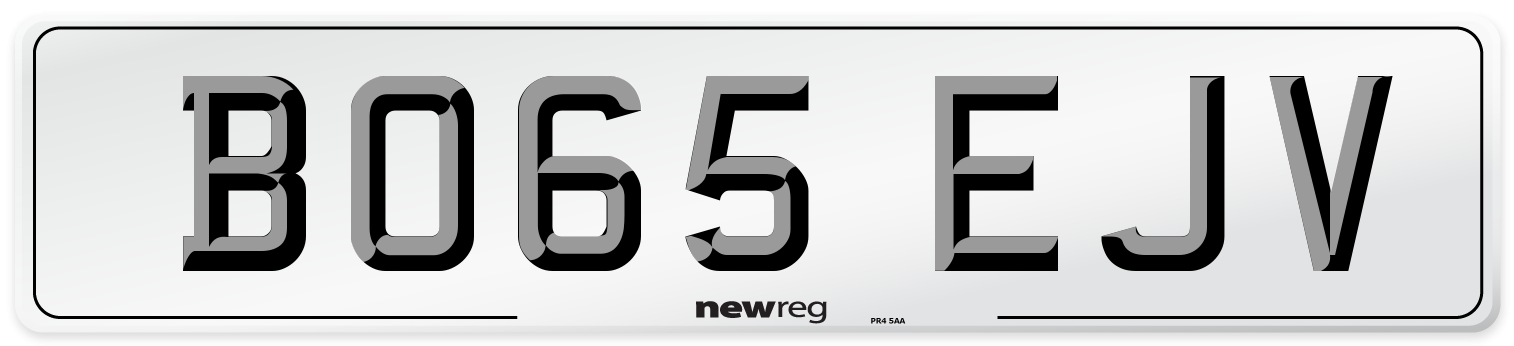BO65 EJV Number Plate from New Reg